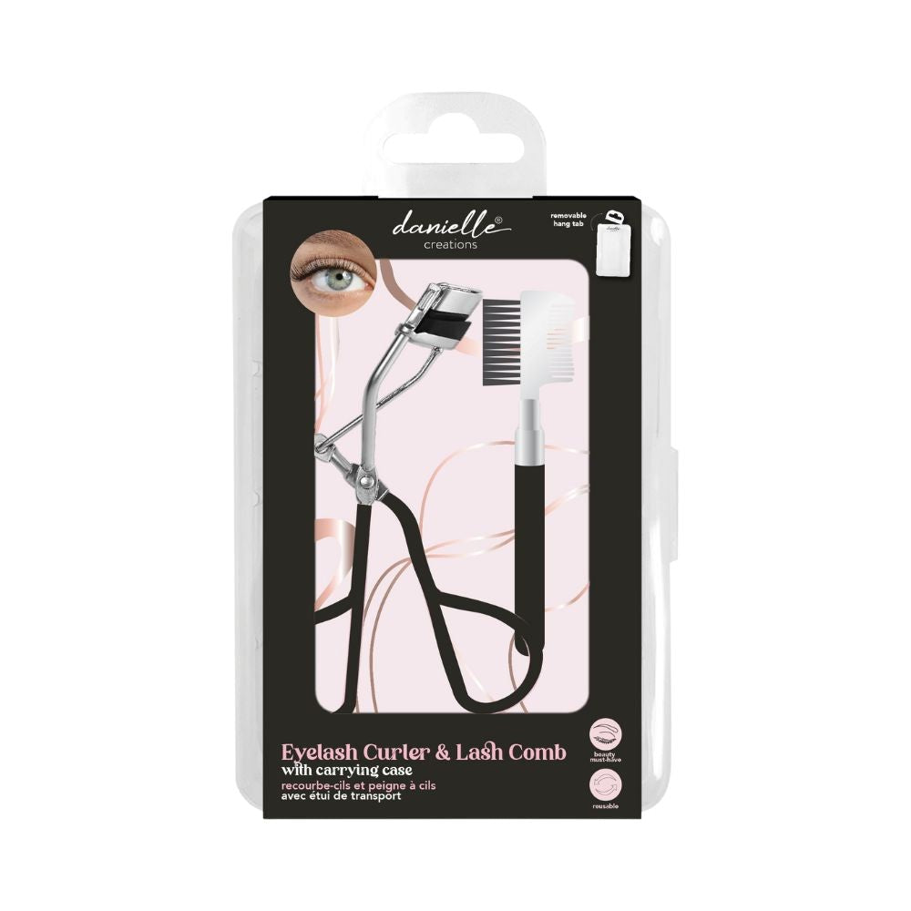 Danielle Creations Eyelash Curler and Lash Comb with Carrying Case - Black 