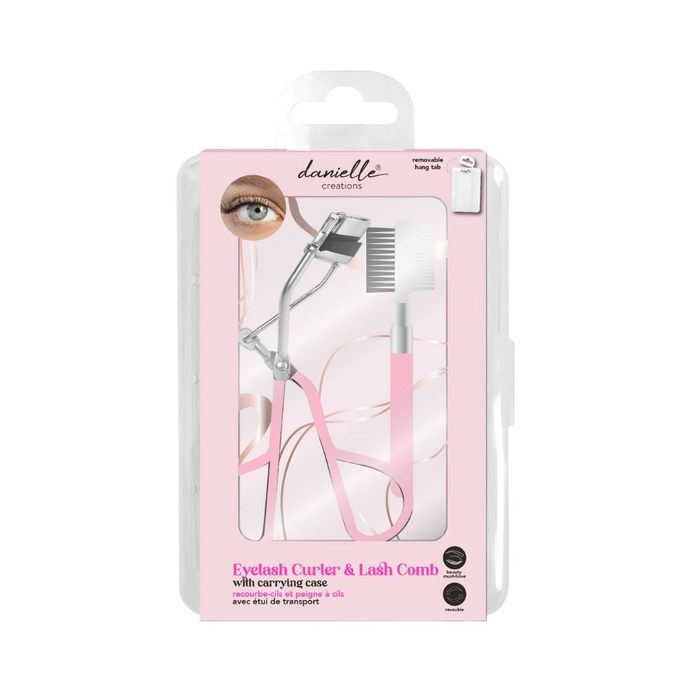 Danielle Creations Eyelash Curler and Lash Comb with Carrying Case - Pink 