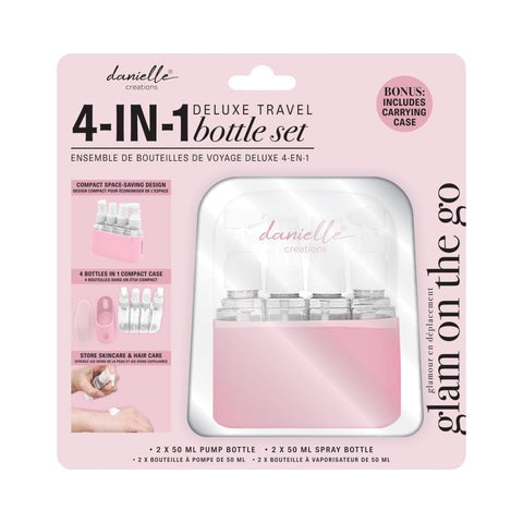 Danielle Creations - 4pcs Travel Bottle Set with Carrying Case - Pink