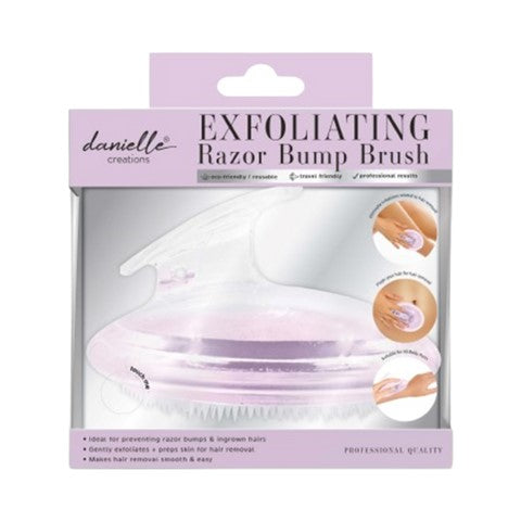 Danielle Creations Exfoliating Razor Bump Brush - Purple 4x3in 