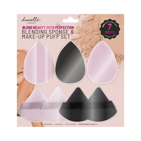 Danielle Creations - 7pcs Puff Blending Set Pink and Black