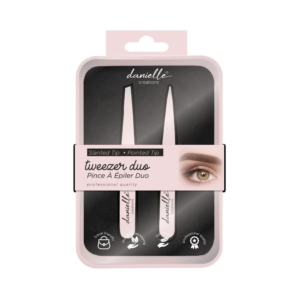 Danielle Creations 2pcs Pink Tweezer Duo 3.75in