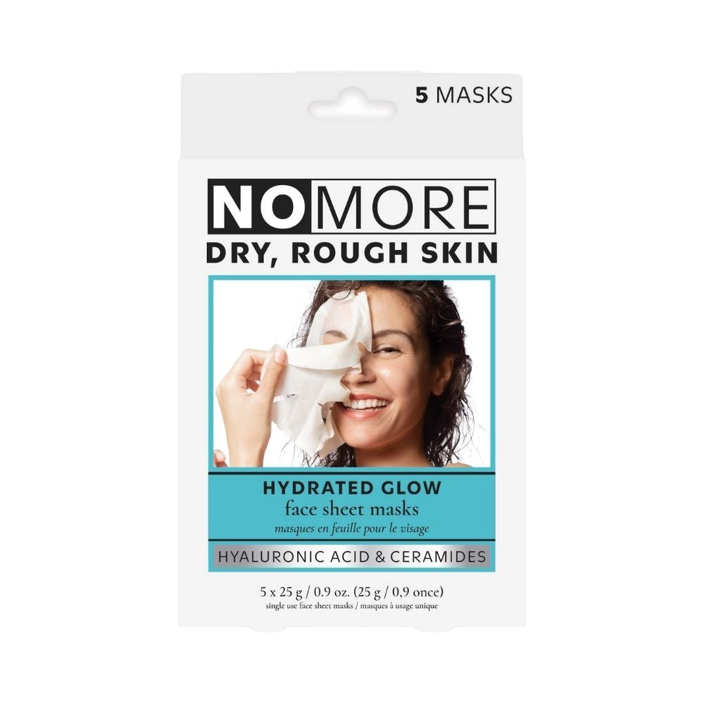 No More 5 Face Sheet Masks Hydrated Glow - Hyaluronic Acid and Ceramides 5 x 25g