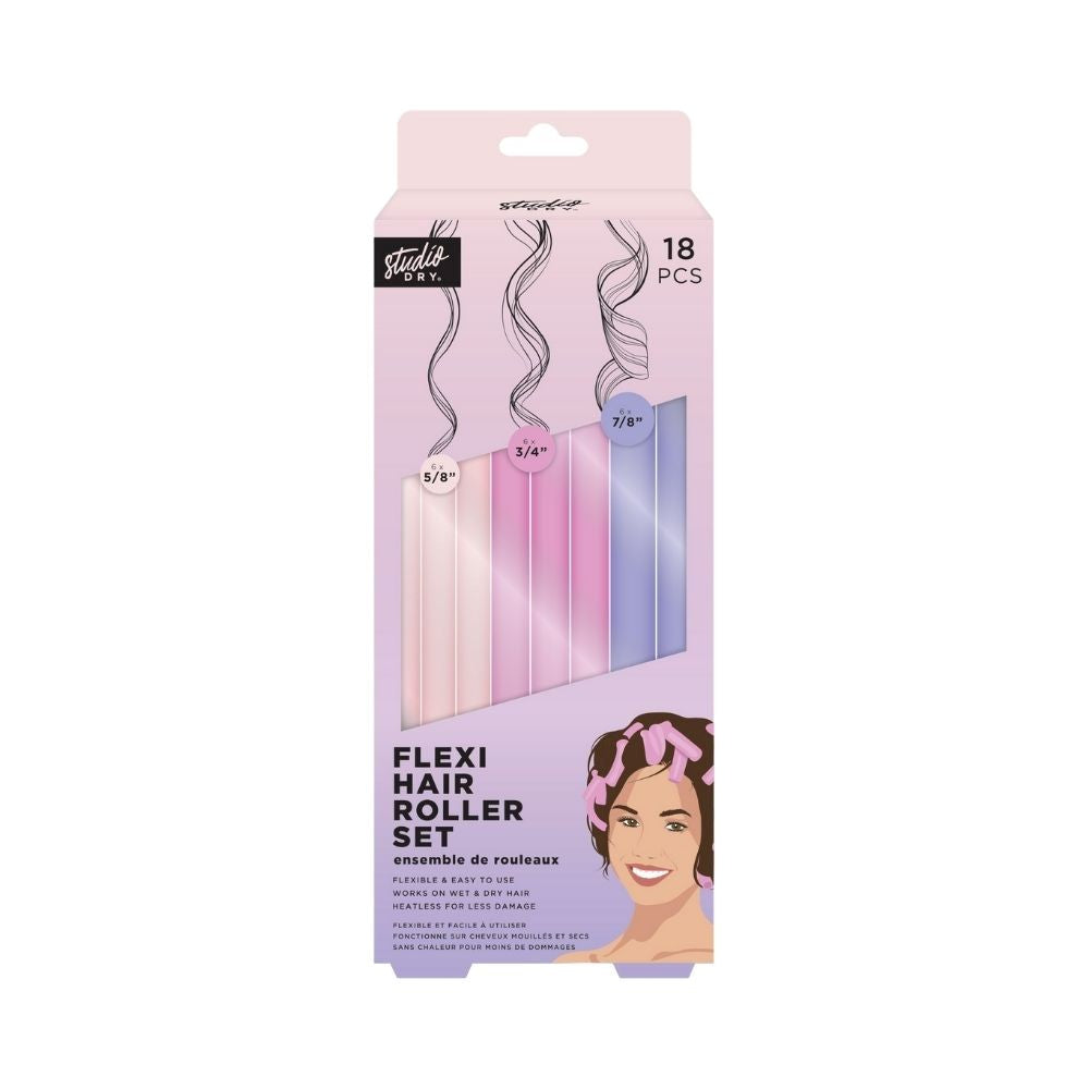 Studio Dry 18pcs Flexible Hair Roller Set 9.25in