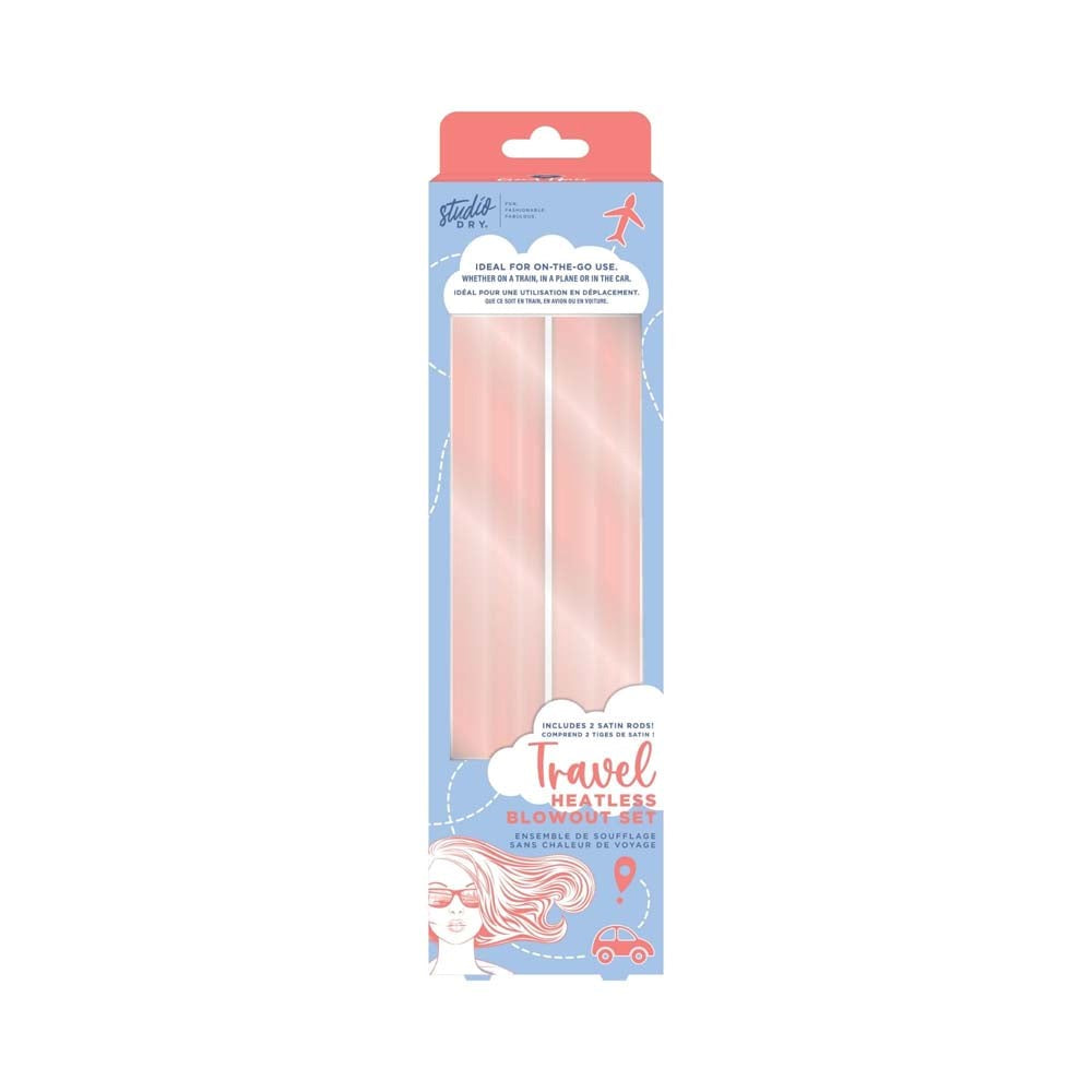 Studio Dry 2pcs Travel Heatless Blowout Set Includes 2 Satin Rods 9.25in
