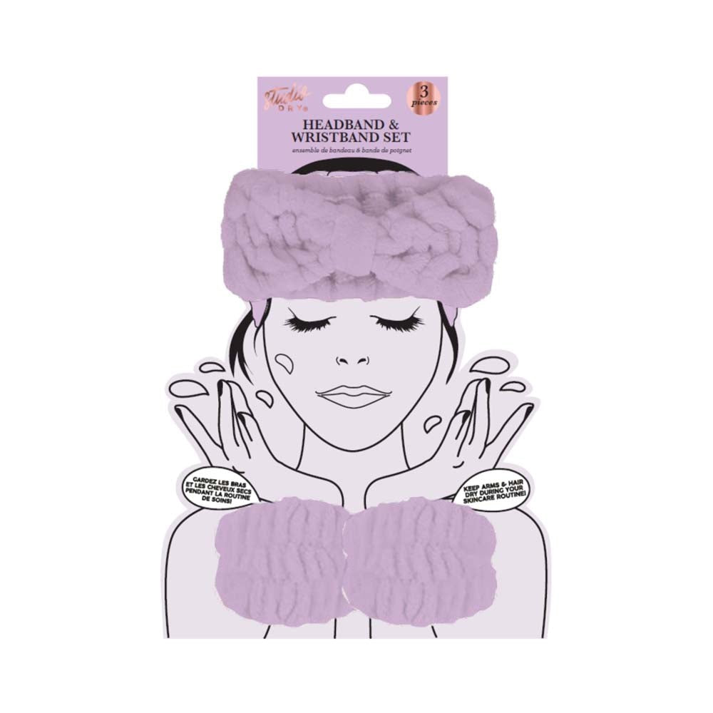 Studio Dry 3pcs Headband and Wristband Set - Lavender