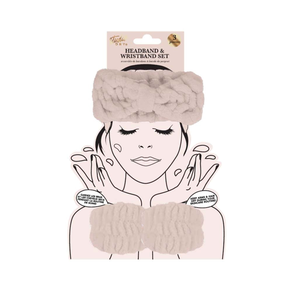 Studio Dry 3pcs Headband and Wristband Set - Neutral