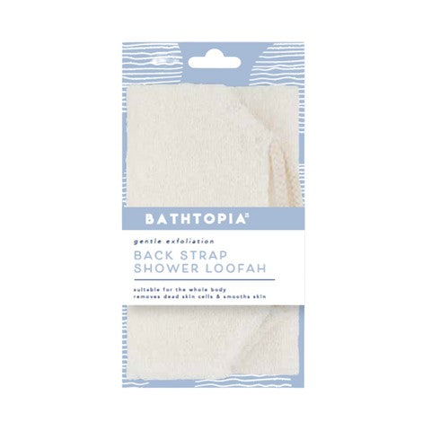 Bathtopia Back Strap Body Shower Loofah Easy-use Handle 40% Nylon, 30% Polyester, 30% Cotton 17.5x6.5in