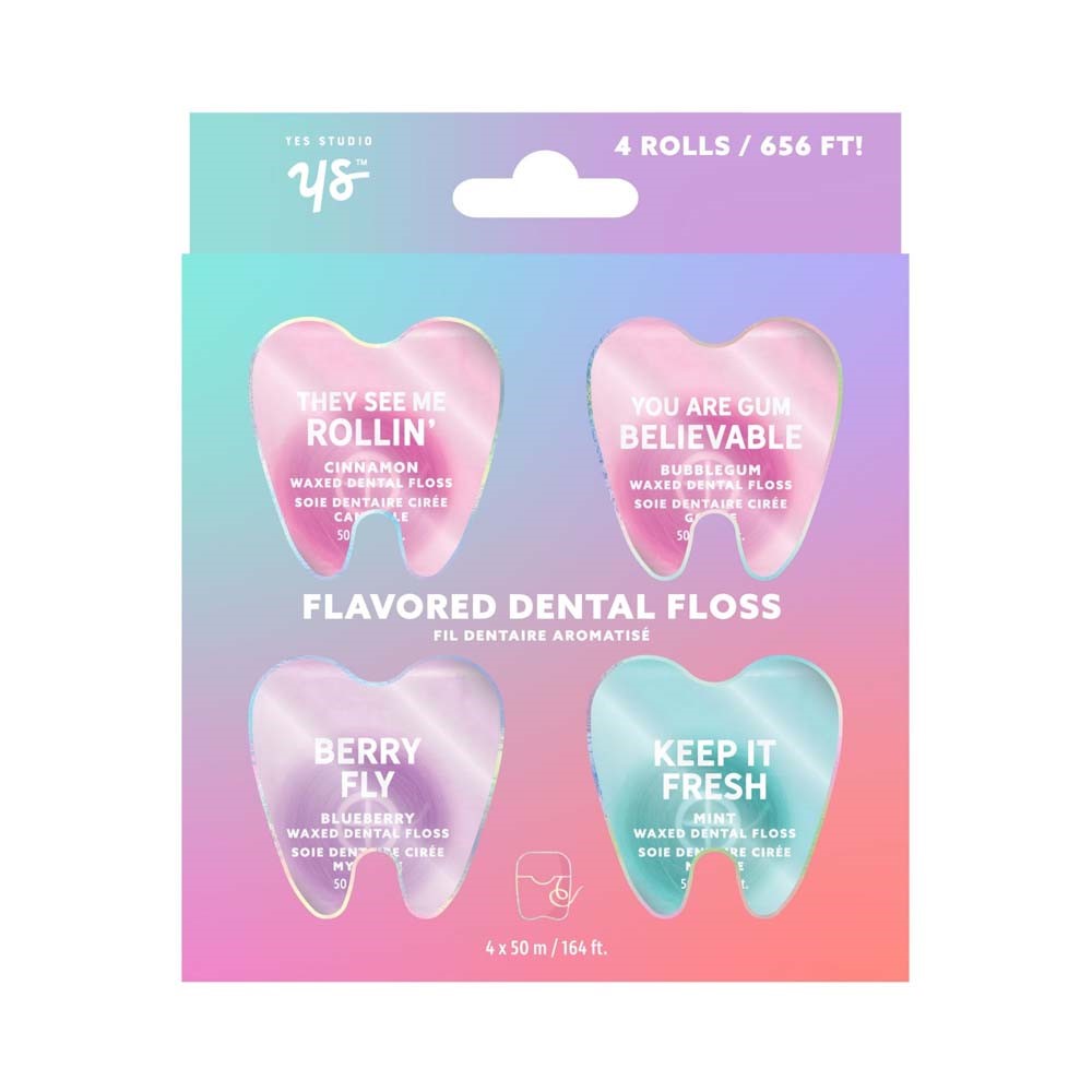 Yes Studio 4 Rolls of Dental Floss - Flavored Waxed 4 x 50m