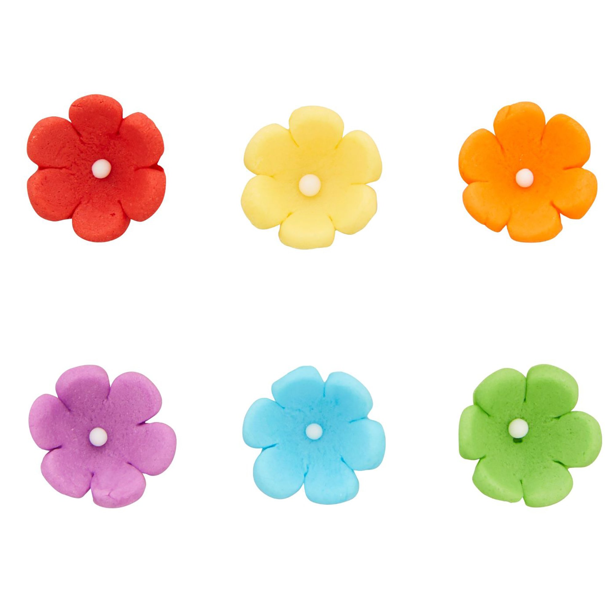 Wilton 28 Icing Decorations Mini Rainbow Daisy 0.5in each