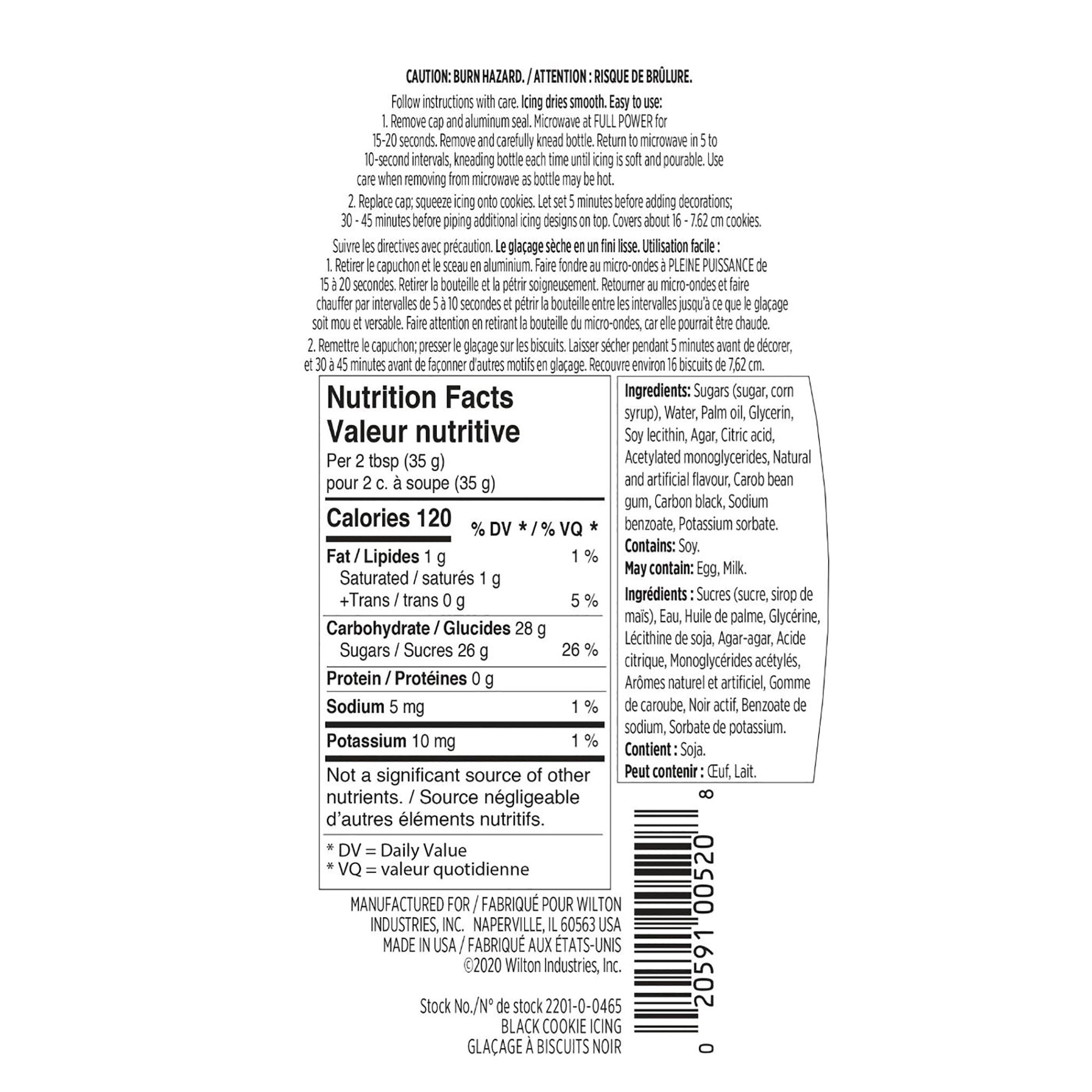 Wilton Glaçage Noir à Biscuits  9oz  (255g)