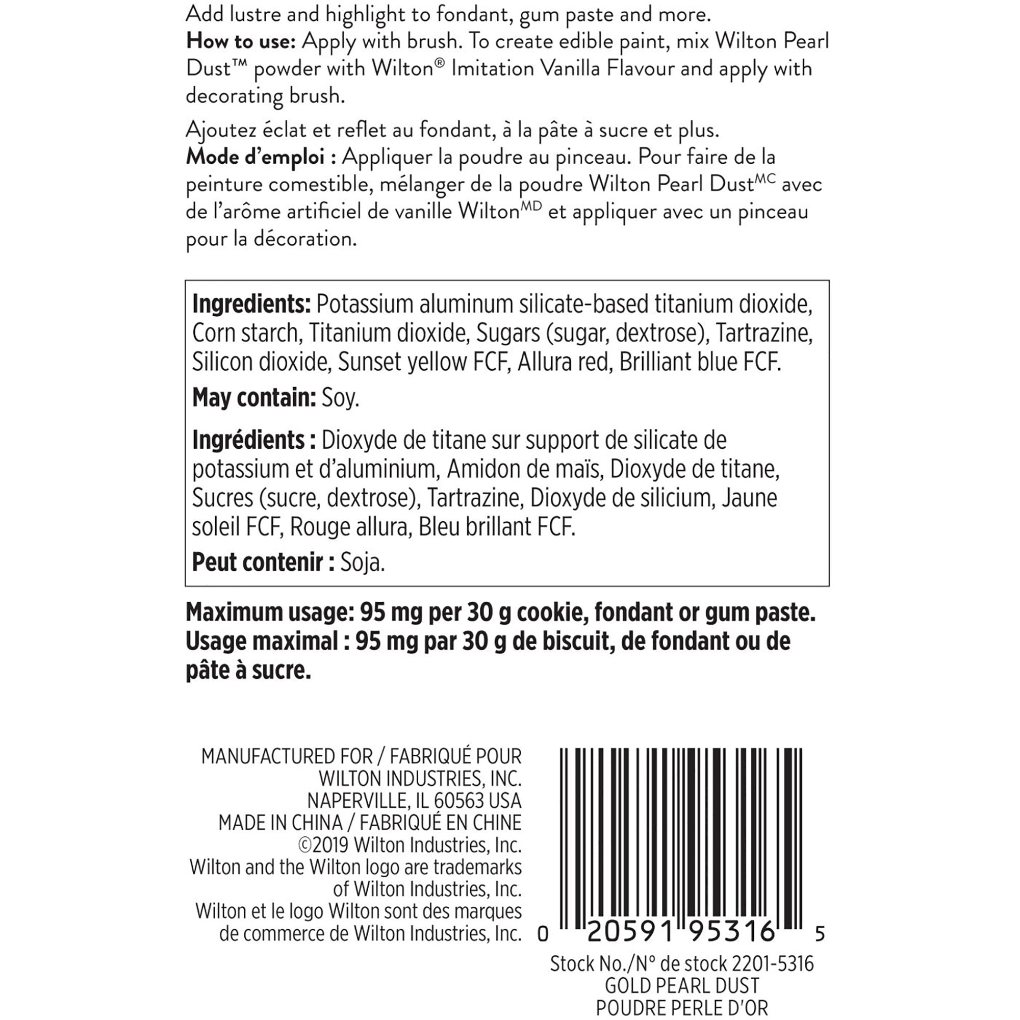 Wilton Food Coloring Powder Gold 0.05oz (1.4g)