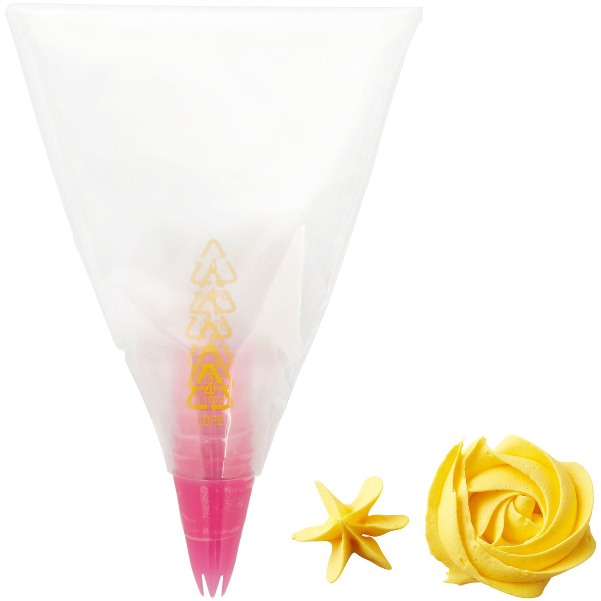 Wilton 6 Decorating Plastic Bags with #1M Open Star Tip Disposable