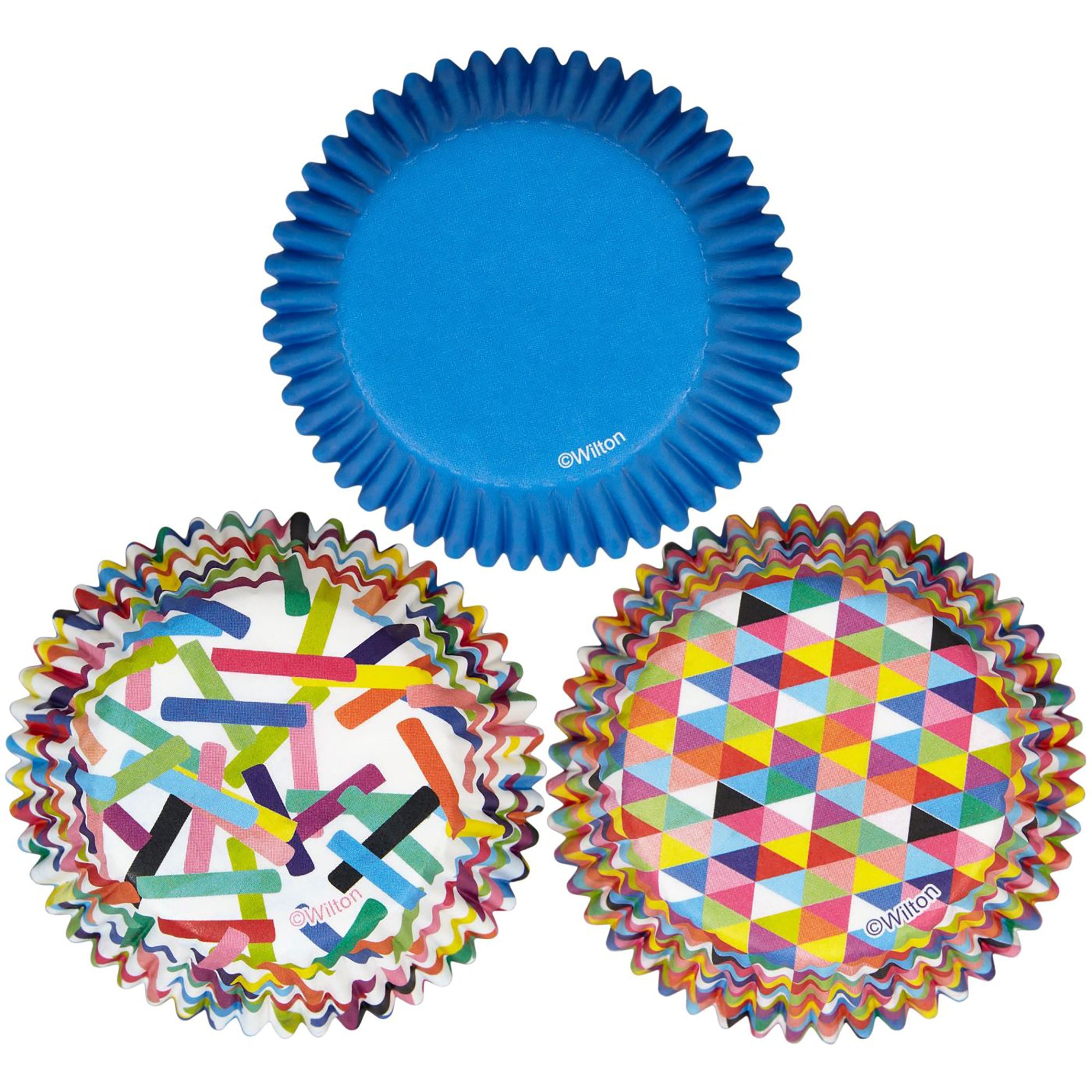 Wilton 75 Caissettes en Papier Imprimé (2) Bleu (1) 2.5po