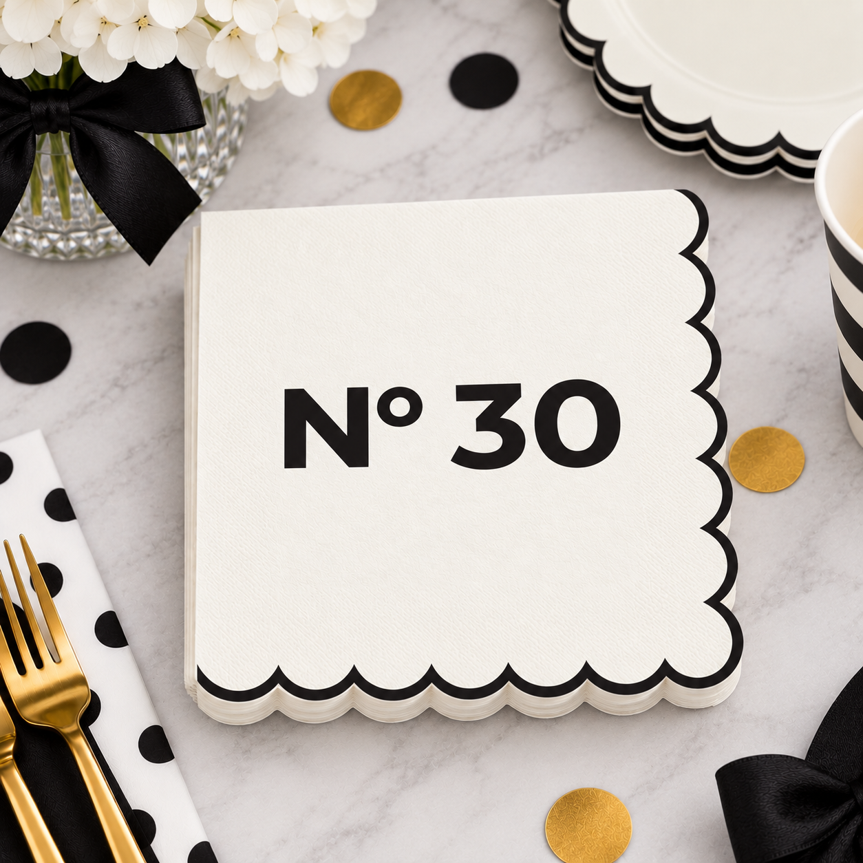 Oui Party Chic 30th Birthday 16 Luncheon Napkins 3-Ply