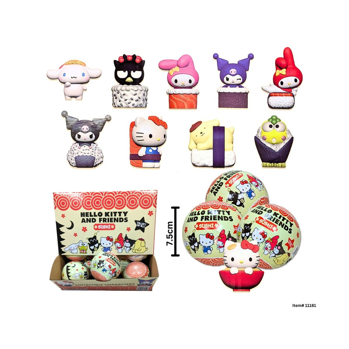 Figurines Collectionnables Hello Kitty Sushi, 7.5cm