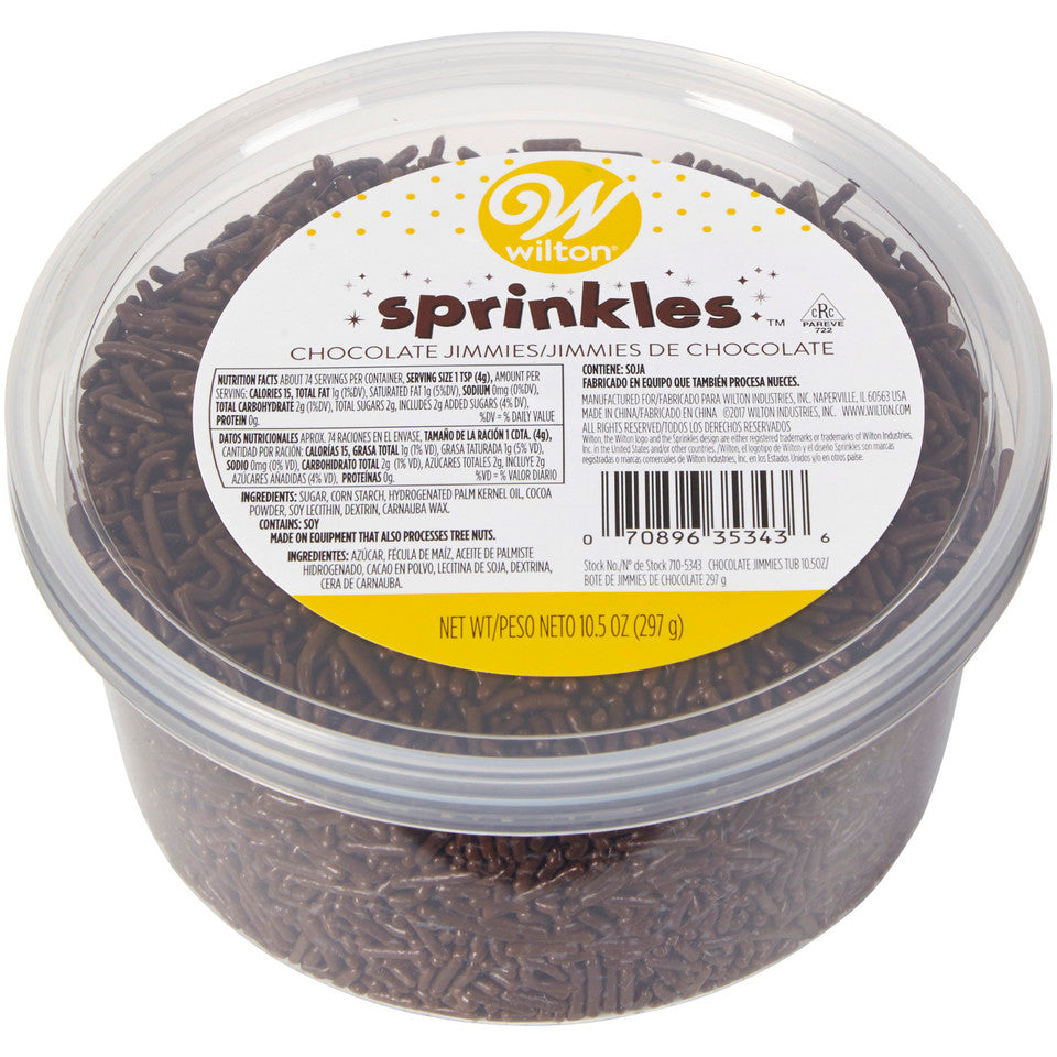 Wilton Chocolate Jimmies, 297g Tub