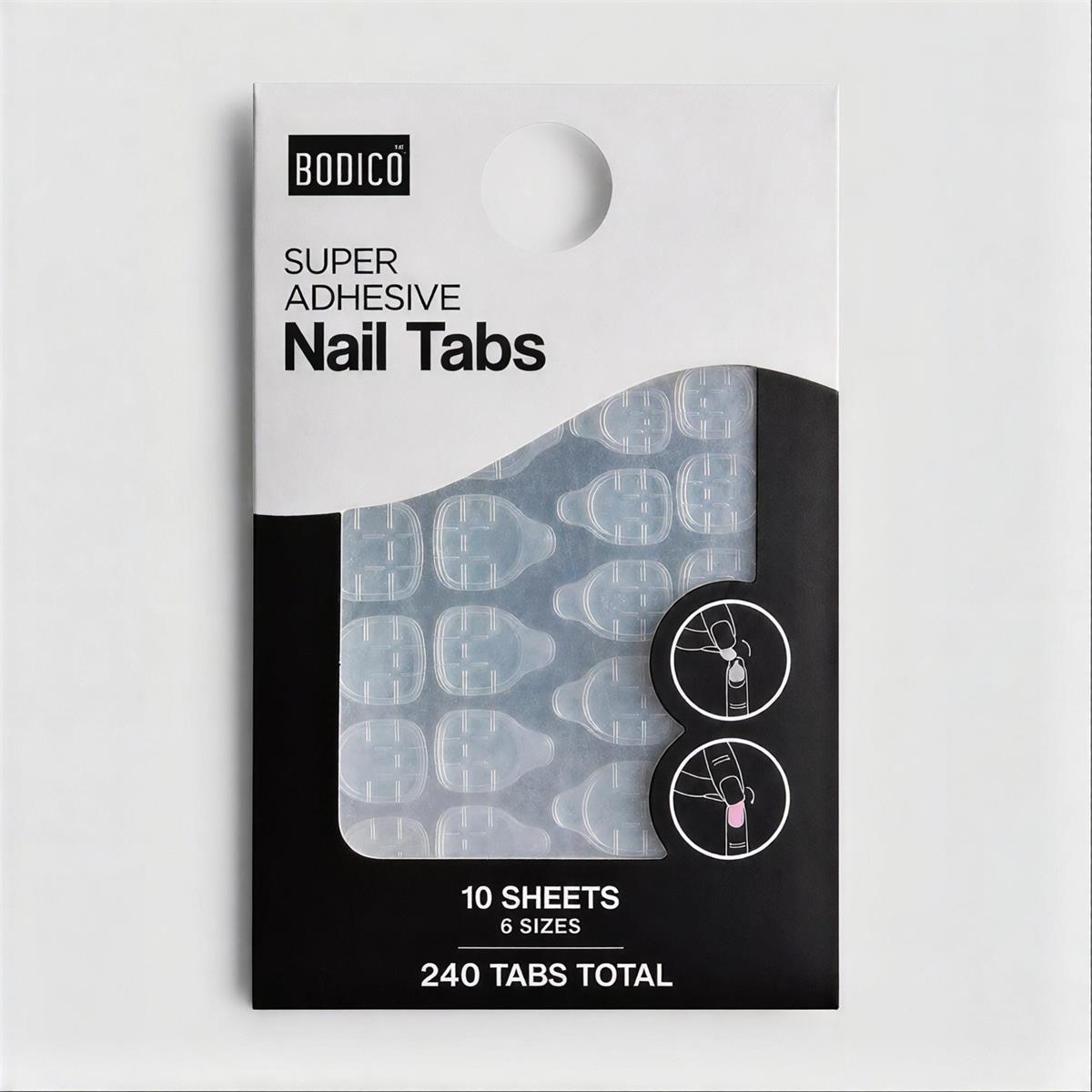 Bodico 240 pastilles adhésives pour ongles