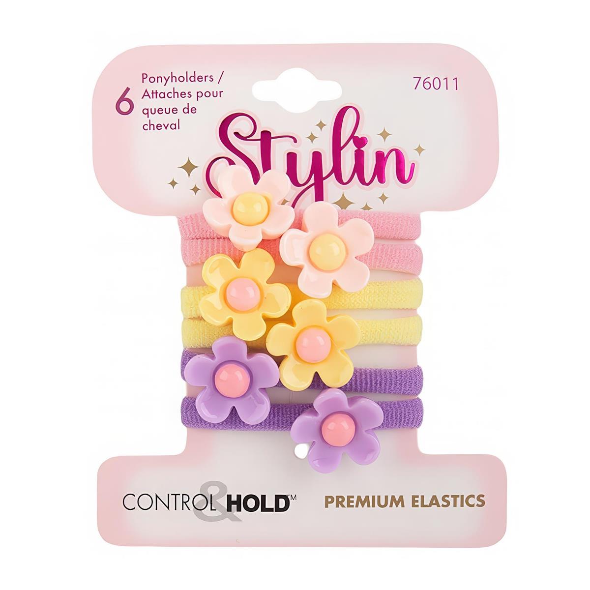 6-Piece Flower Ponytail Holders