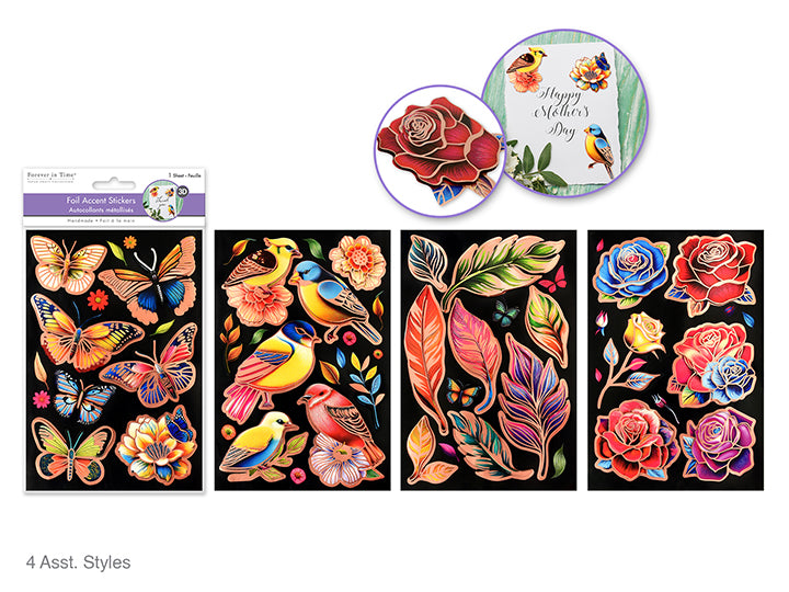 Handmade 3D Foil Accent Stickers 4.9x7.3in Chromatic