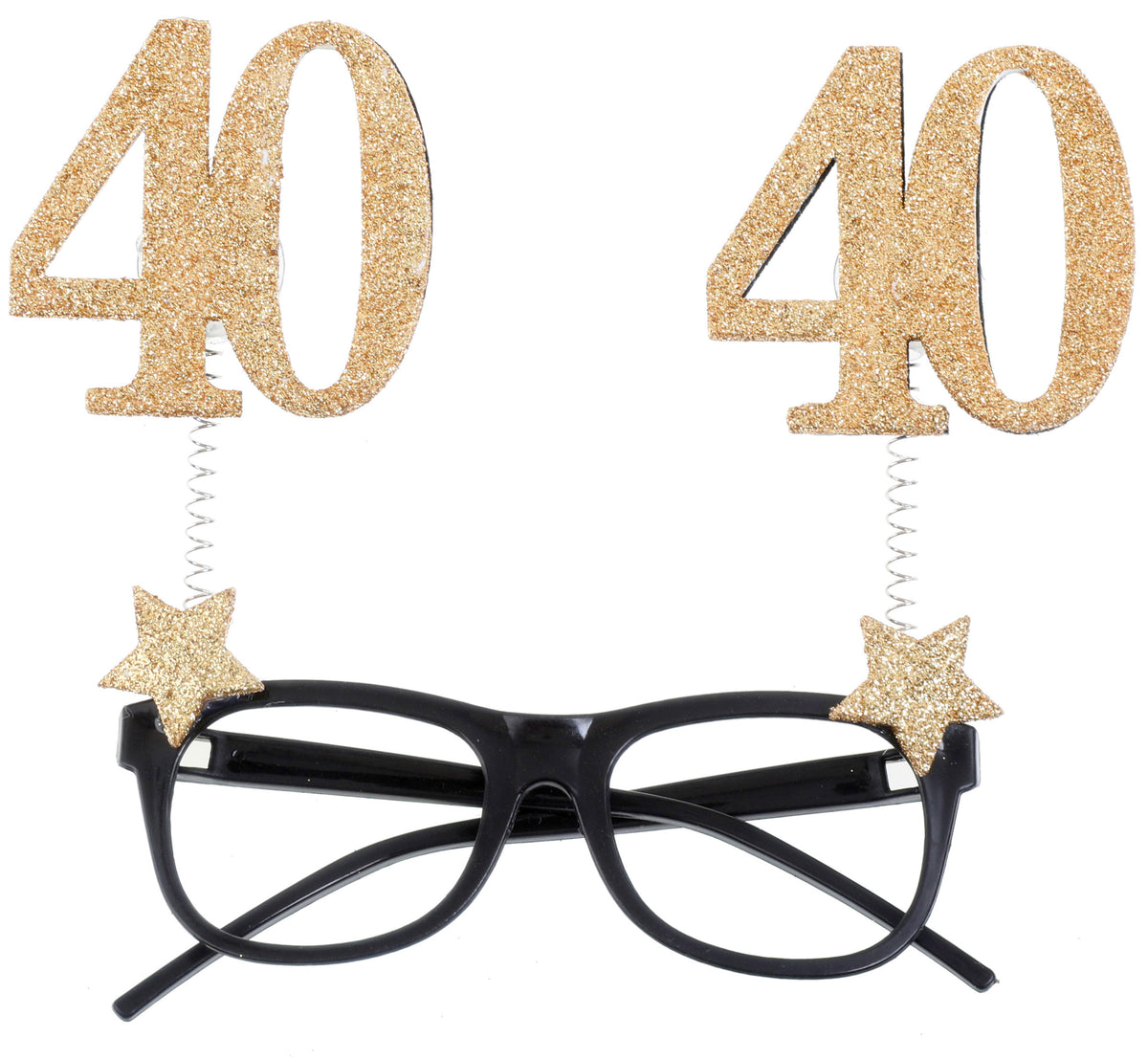 Lunettes de Fete 40 Ans - Paillettes Noir et Or