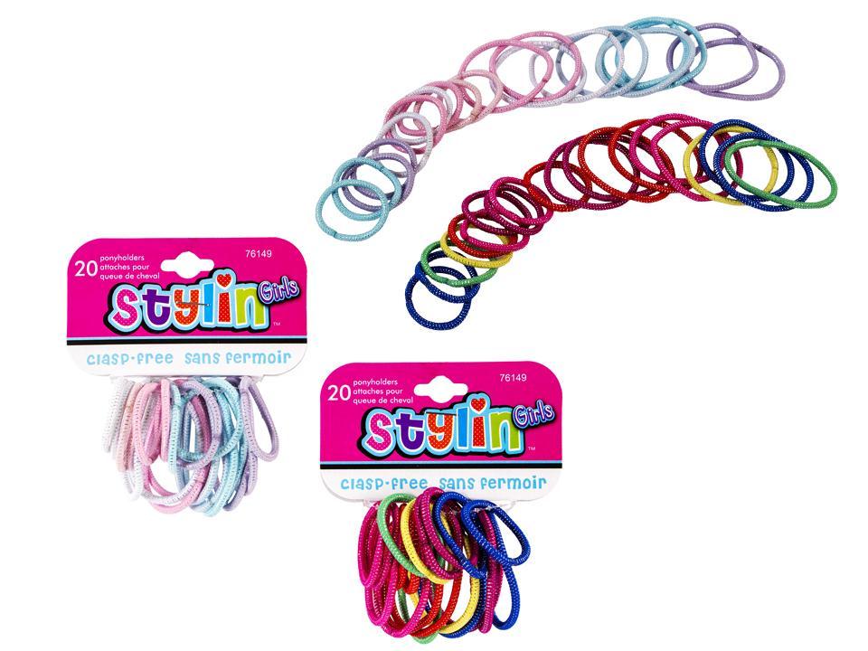20-Piece Kids Ponytail Holders with Mylar