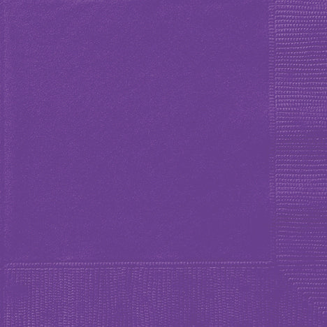 40 serviettes de table mauve néon 2 plis, 12,75x12,75po