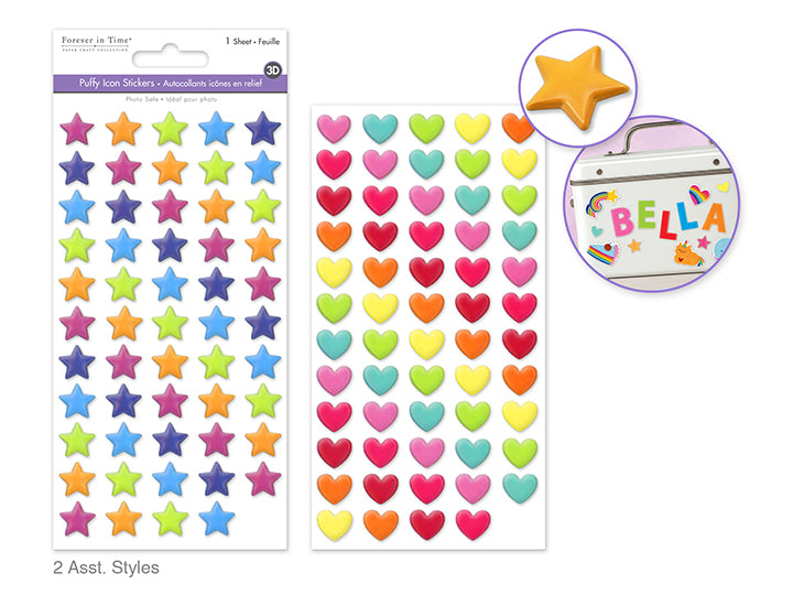 3D Puffy Icon Stickers 3.8x6.9in Assorted Expressive