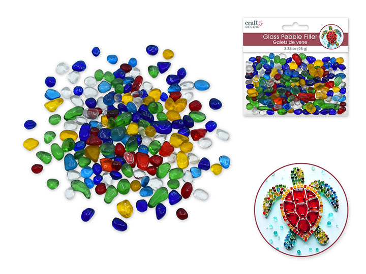 Oblong Glass Pebble Filler Medley 95g Multi