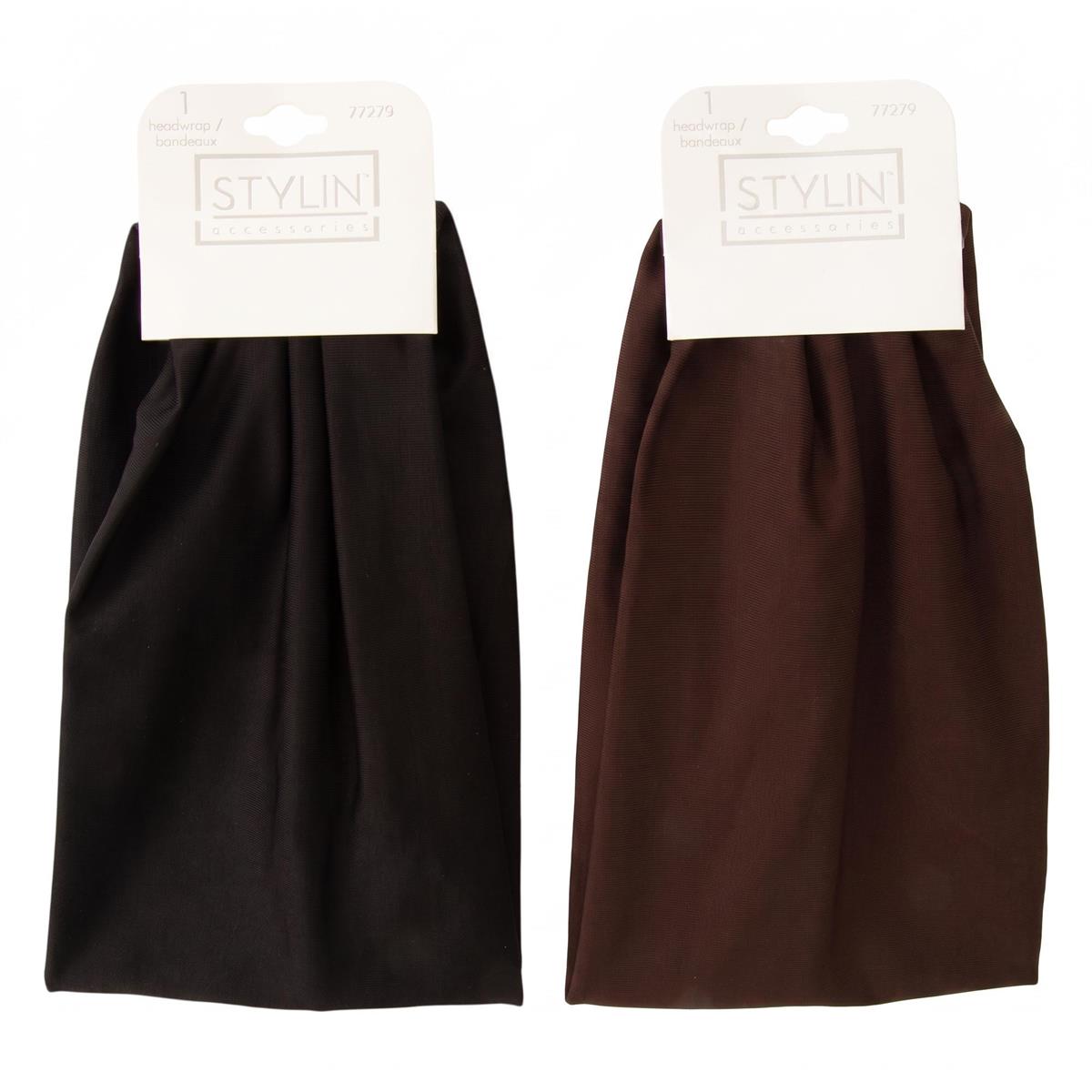 Extra-Wide Headwrap, Black and Brown