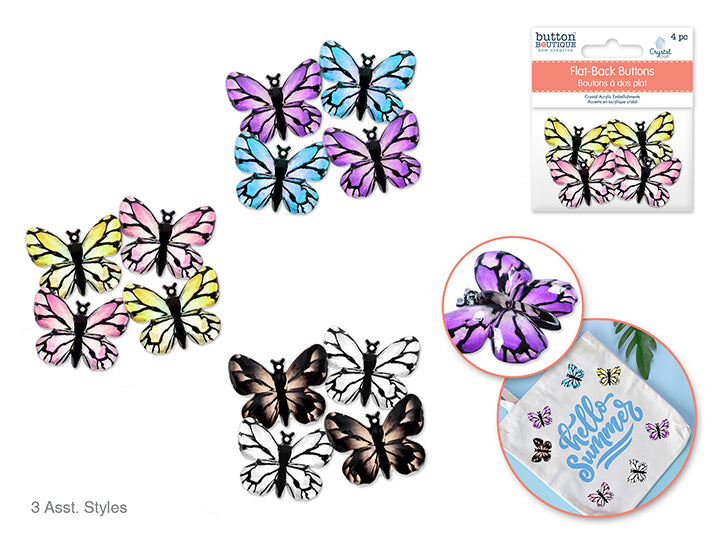 Flat-Back Resin Embellishments 4pc Assorted
