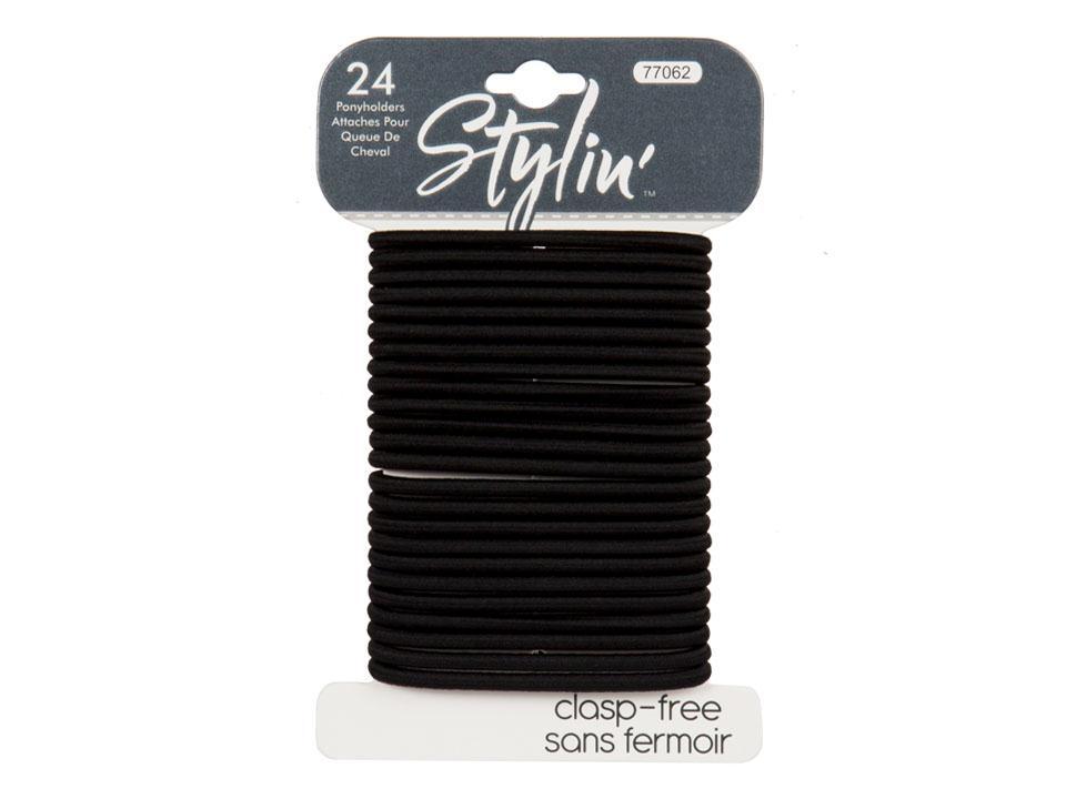 24-Piece Black Ponytail Holders