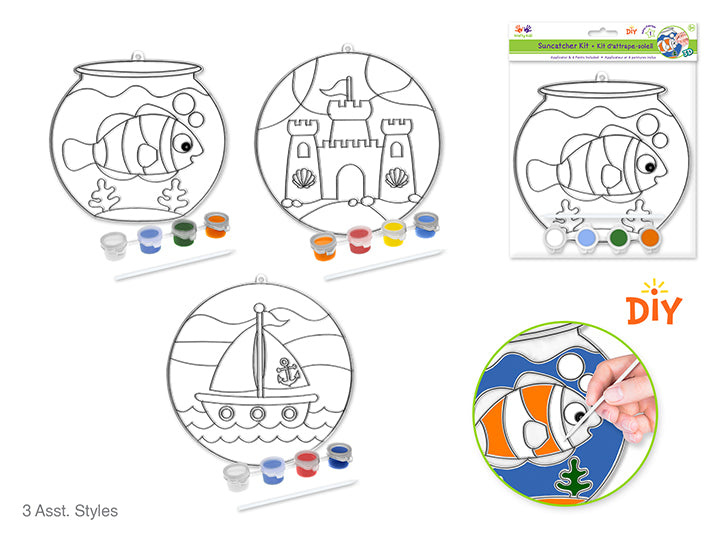 3D DIY Large Suncatcher with 4 Paints and Applicator for Kids Beach