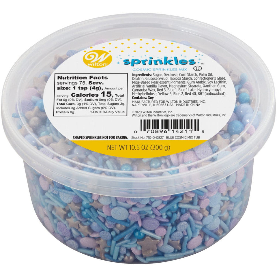Wilton Sprinkles Mix - Blue and Silver Cosmic, 300g Tub