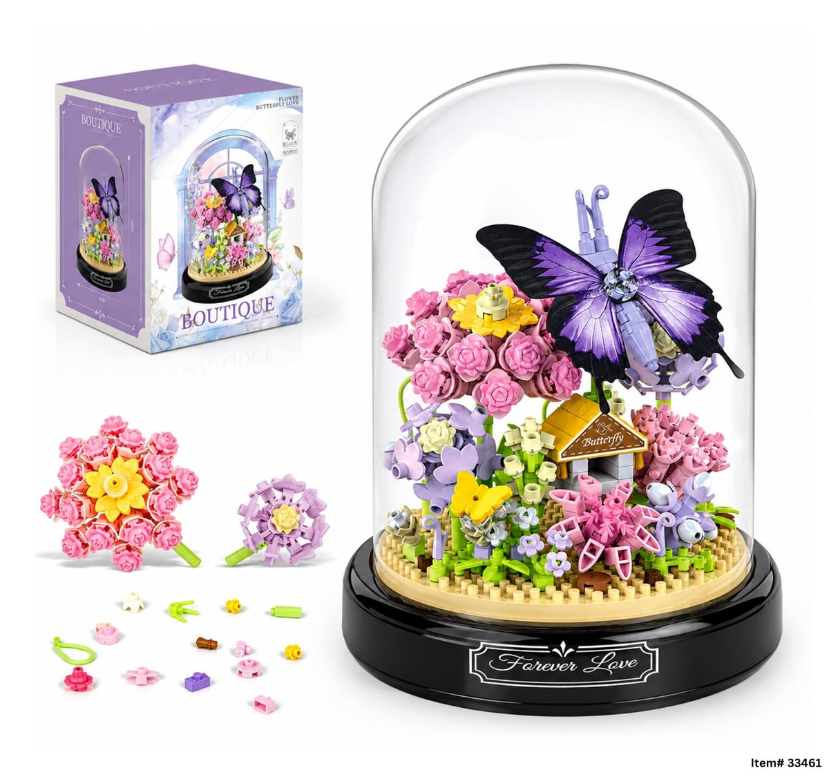 Blocs de construction vitrine aux papillons