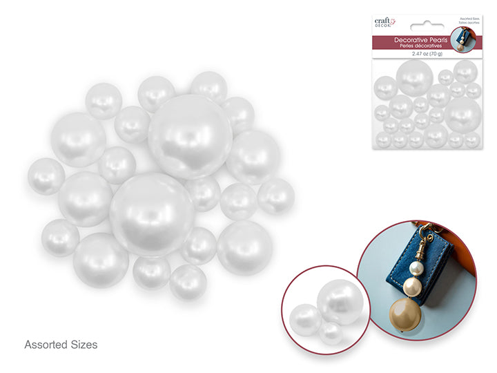 Pearl Deco Balls 14/20/30mm Assorted 70g