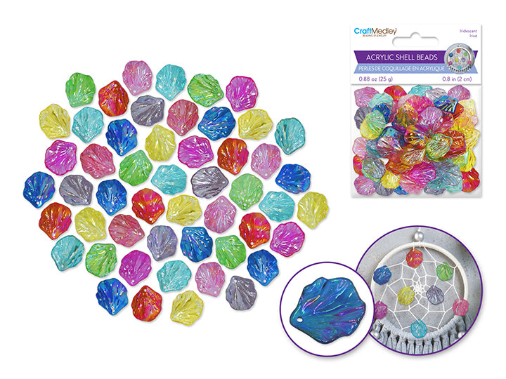 Acrylic 3D Shell Beads 20x18mm 25g Multi-Pack
