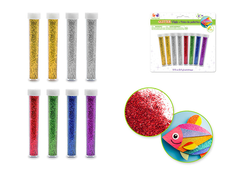 Glitter Vials 28g (8 x 3.5g) Assorted Basic