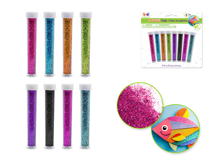 Glitter Vials 28g (8 x 3.5g) Assorted Fashion