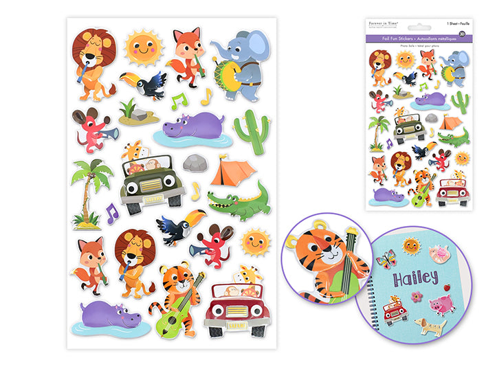 Foil Fun Stickers 5.5x8.3in Animals