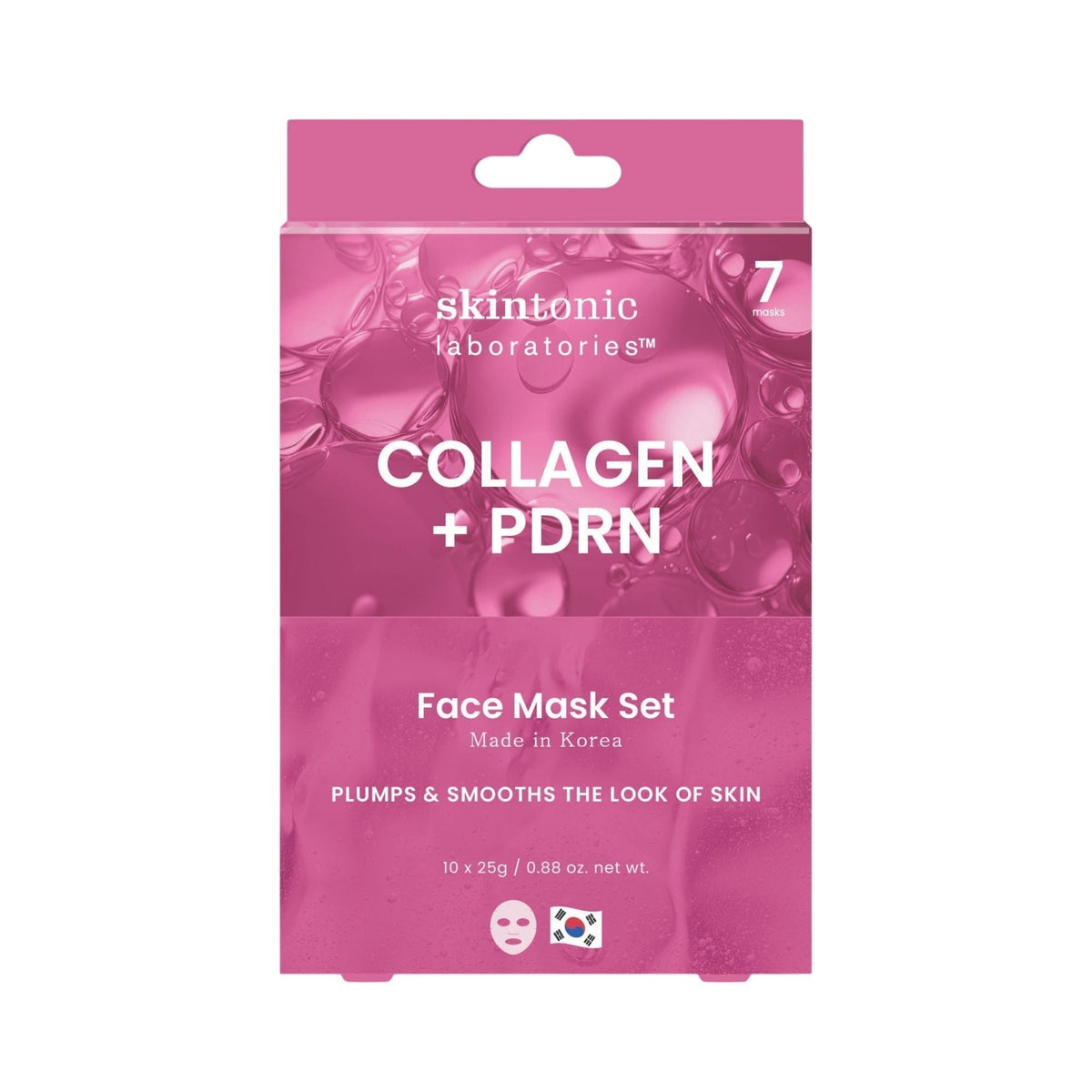 7 masques en feuille pour le visage collagène + PDRN