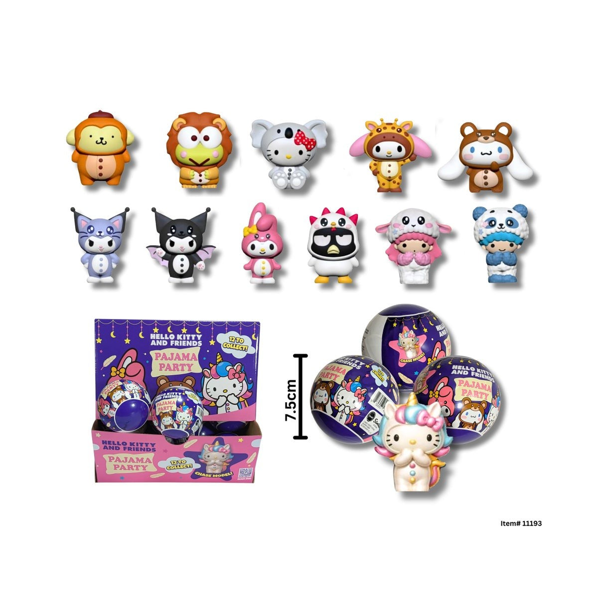 Figurines Collectionnables Hello Kitty Pyjama, 7.5cm
