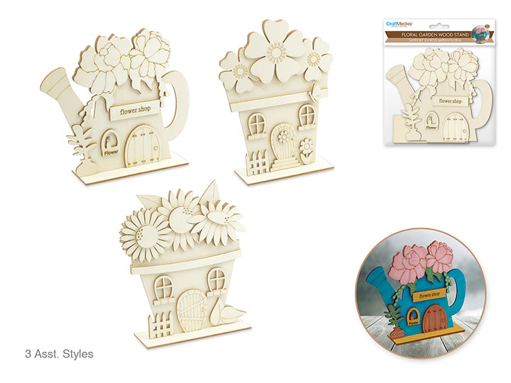 DIY 3D Blooming Wood Shape with Stand Garden