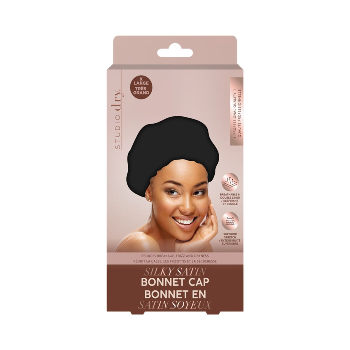 Studio Dry Bonnet en satin noir