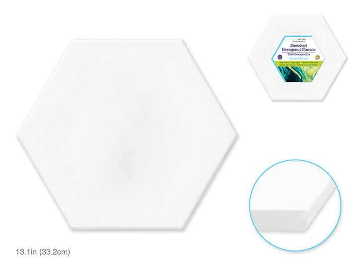 Hexagon Stretched Artist Canvas 13in Triple-Primed