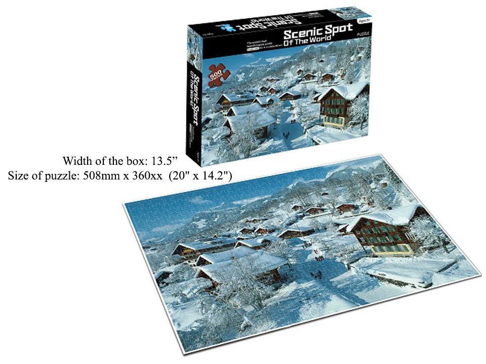 Casse-Tete Chalet de Ski Alpes, 500 Pieces, 8 Ans+, 20x14.2po