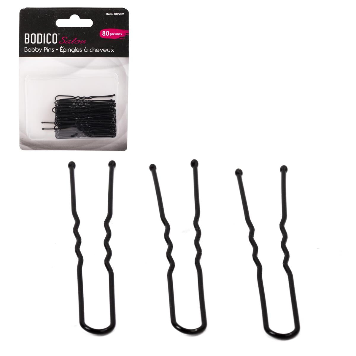 80-Piece Black Salon Bobby Pins