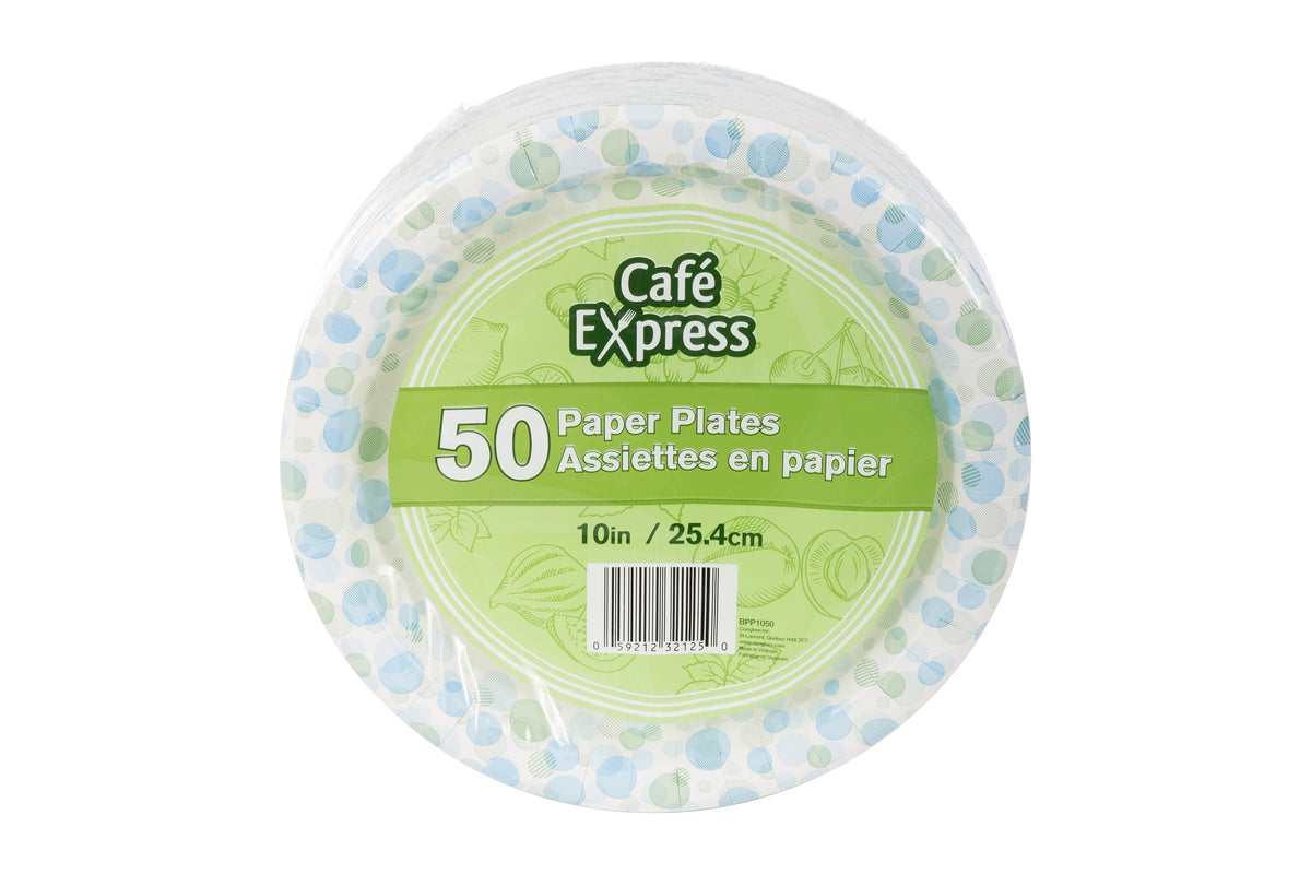 50 Assiettes en Carton, 10po