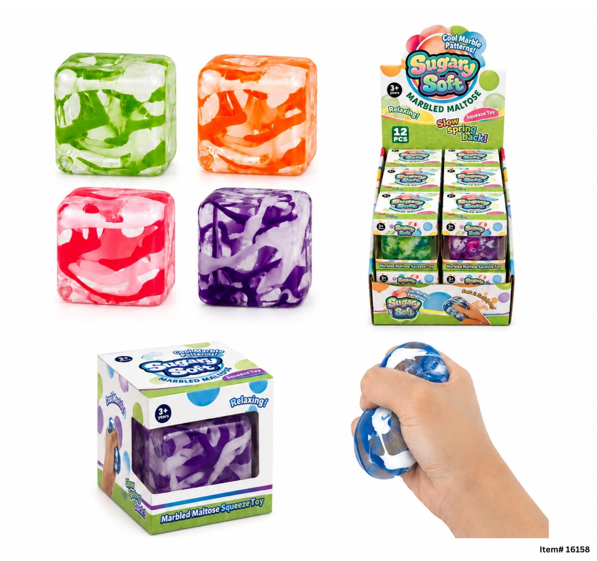 Cube squishy marbré Gummee