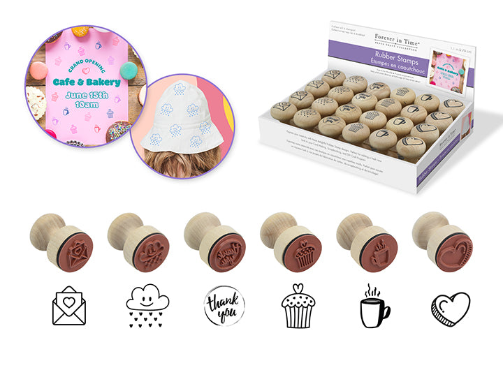 Wooden Rubber Stamp with Ergonomic Handle 1.1in